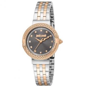 Just Cavalli Brave Snake Analog Women's Watch - Gray Silver Rose Gold Stainless Steel