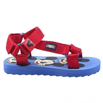 Sandalias Infantiles Azul Mickey Mouse con Velcro y Sujeción al Talón, Licencia Oficial Disney