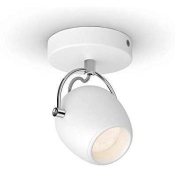 Philips myLiving Foco Rivano LED Blanco en Metal, 4,3 W, 430 Lúmenes por Foco Equivalentes a 37 W en Incandescencia, Luz Blanca Cálida
