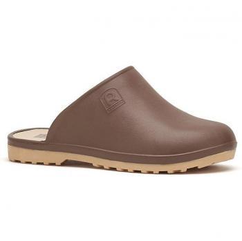 Soft Rouchette Clogs for Men, Brown, Size 44/45