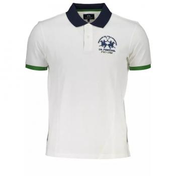 La Martina White Cotton Polo Shirt - XXL