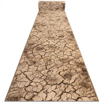 Alfombra de Pasillo KARMEL Terra, Suelo Agrietado, Beige, 70x200 cm