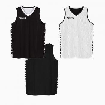 Spalding Essential Reversible Shirt Camiseta, Hombre, Black/White, 164
