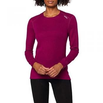 Odlo 190621 – Camiseta de Manga Larga para Mujer, 190621, Rosa Oscuro, Talla única