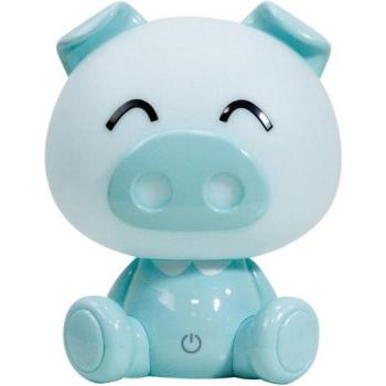 Lámpara de mesa infantil PIGGY LED integrada Plástico Azul