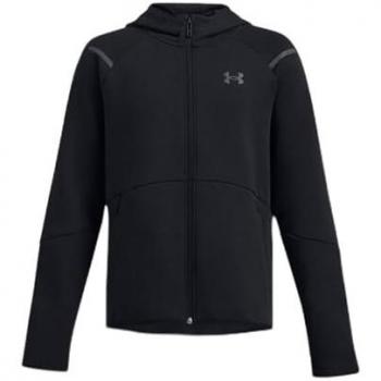 Under Armour Unstoppable Fleece Full Zip Hoodie for Kids - Black, Ages 12-16