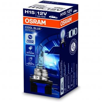 COOL BLUE INTENSE H15 de OSRAM, lámpara para faros halógena, 64176CBI, automóvil de 12 V, estuche