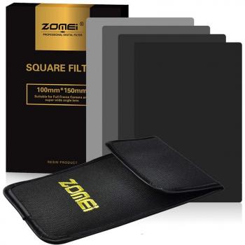 ZOMEI Optical Neutral Vier Graufilter Set 100 mm x 150 mm ND2 / ND4 / ND8 / ND16