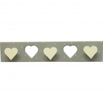AFAEPS Sonpó Online - Modelo AFA41 - Perchero Triple Infantil de Pared Hecho a Mano de Manera Artesanal - Color Gris con puntitos Blancos y Colgantes en Blanco