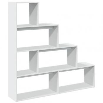 Librería divisora 4 niveles madera blanca 143,5x29x143,5 cm