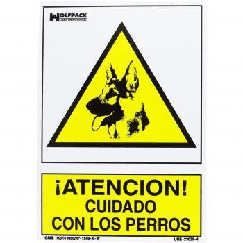 Señal de Advertencia Cuidado Con Los Perros 30x21 cm