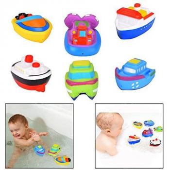 Itian Barcos flotantes - Juguetes de baño, Barco de Baño Juguetes de Bañera para Bebés, Juego de 6