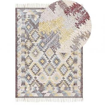 Alfombra de Yute Multicolor 140 x 200 cm Hecha a Mano con Borlas