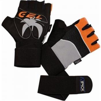 Guantes de Fitness Atipick GTH100 Negro-Naranja con Diseño Ergonómico y Antideslizante