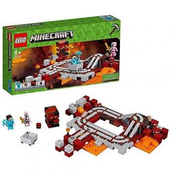LEGO Minecraft Kit de Construcción del Ferrocarril del Nether 21130 (387 Piezas)