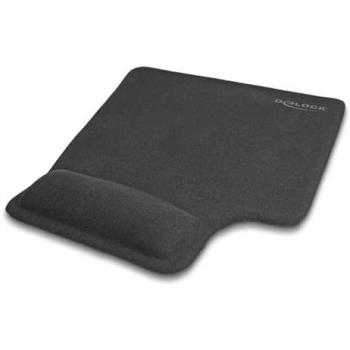 Alfombrilla de ratón ergonómica con reposamuñecas de gel para zurdos, color negro
