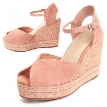 Sandalia con cuña de esparto para mujer Montevita Wesparto7 88506 rosa talla 39