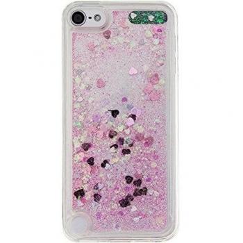 Case Cover para Apple iPod Touch 5 / Touch 6,Crisant rosado Diseño Protección Suave silicona TPU Fluido Líquido Quicksand Estrellas Transparente Celular Back funda Carcasa para Apple iPod Touch 5 / Touch 6