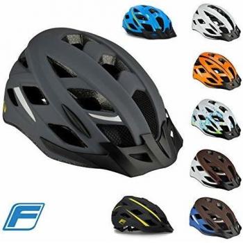 Casco de Bicicleta Fischer Urban Levin L/XL, Ajustable 58-61cm, Color Gris con Sistema Interior Iluminado