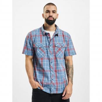 Camisa de Manga Corta Brandit Roadstar Roja y Azul 3XL