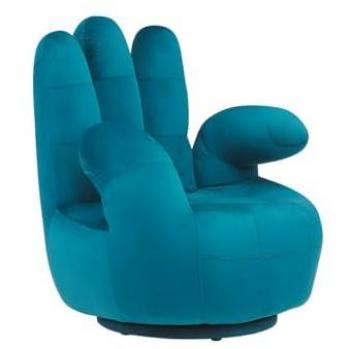 Sillón Giratorio CATCHY en Terciopelo - Azul Pavo Real - Relaxación Clásica Intemporal