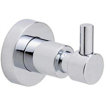 Percha de pared para baño tesa Loxx, metal brillante cromado, autoadhesiva, tecnología adhesiva de montaje, 55 x 50 x 68 mm