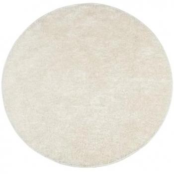 Alfombra pelo largo aspecto brillante ISTAN crema Ø 100 cm