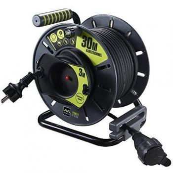 Master Plug Pro-XT jardín-Kabeltrommel Cable alargador con protección térmica y Cable, 30 m y 3 m, OLG3016RRFL3IP - px