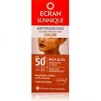 Ecran Sunnique - Fluido Protector Solar con Color SPF 50, Resultados en 4 Semanas - 50 ml