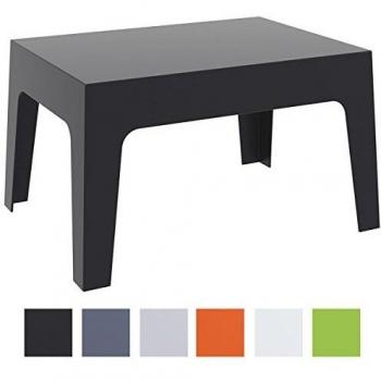 Mesa auxiliar Box 70x50 cm en polipropileno duradero, color negro, funcional y elegante