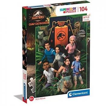 Clementoni - Puzzle infantil 104 piezas - Jurassic World Camp Cretaceous, Puzzle infantil series Netflix - Made in Italy, Puzzle infantil niños 6 años, Puzzle infantil Clementoni