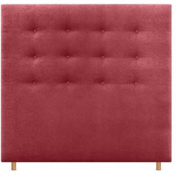 Cabecero Capitoné hasta el Suelo Tapizado en Tela y Polipiel Rojo ACUALINE para Cama (145cm, Camas 120/135/140)