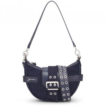 Ganni Women's Bucky Small Nylon Crossbody Bag in Blue | Size UNI | A6137