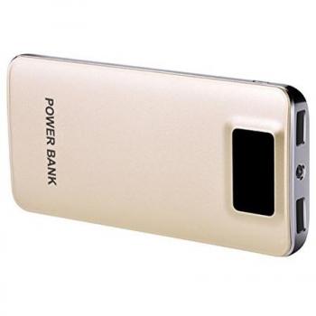 Cargador de batería portátil Banco de energía 10000mAh ultra delgado con puertos duales y pantalla inteligente de LCD para iPhone, iPad, Galaxy Samsung, teléfonos inteligentes, Tablet