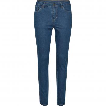 KAFFE Vicky Women's Slim Fit Jeans in Medium Blue Washed Denim, Size 2XL