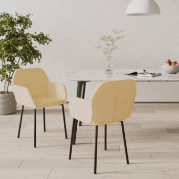 Cream Velvet Dining Chairs - Set of 2