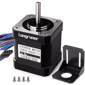 Motor paso a paso, Longruner 3 paquetes Nema 17 motor paso a paso 1,7 A 0,59 Nm 84 oz.in 48 mm cuerpo con cable de y conector soporte de montaje del motor y 36 mm tornillos M3