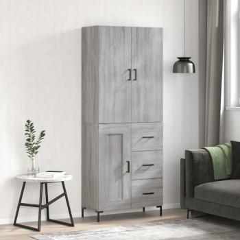 Aparador Alto Gris Sonoma 69,5x34x180 cm de Madera Contrachapada