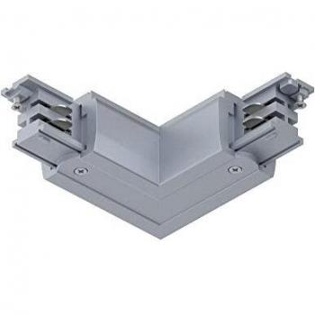 Conector L ProRail3 Paulmann, 101x101mm, 3 fases, máximo 3680W, color plata