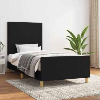 Cabecero de cama negro con estructura de tela 90x200 cm vidaXL