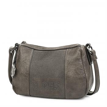 Lois - 94730 Bolso de Mujer Bandolera. Cierre con Cremallera. Bolsillo detrás con Cremallera. Bolsillo Interior. Incluye Llavero, Color Taupe