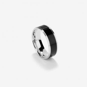 Anillo de Hombre Nogueiras Chunky de Acero Plateado Talla 22