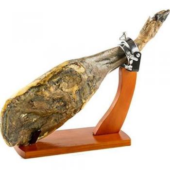 Fackelmann Soporte jamonero Giratorio Profesional para paletilla y jamón, Pino con herrajes cromados, Color Madera Natural, 36,5 x 16,5 x 37,5 cm, 1 ud