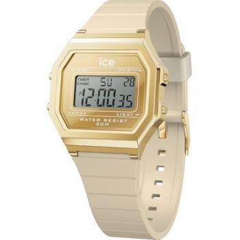 Ice-Watch Digit Retro Gold Mirror Almond Skin Beige Women's Watch