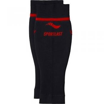 Sportlast Pro Pantorrilleras de Compresión, Negro / Rojo, L