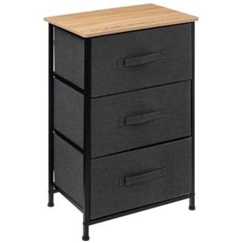Cajonera de Almacenaje Anum Gris Oscuro con 3 Cajones - Mueble para Casa