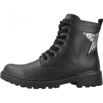 Botas de Niña GEOX Casey Negro/Plateado Oscuro