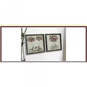 CUADRO MARIPOSAS/BICI CRISTAL IMPRESO 43x43 CMS. S/2-UNIDAD