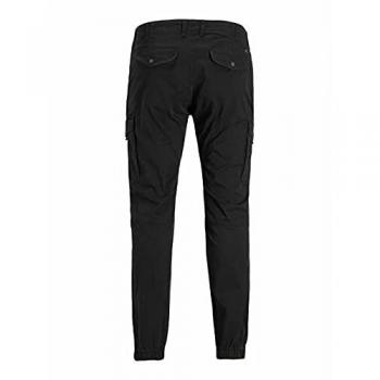 Jack & Jones Men's Plus Size Slim Tapered Fit Black Cargo Pants - 40/32