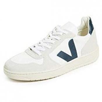 Veja V-10 B-Mesh Sneakers - Color: White/Nautico, Material: Mesh/Suede Leather/Rubber/Plastic, Size: UK 10 (44 EU), Gender: Male